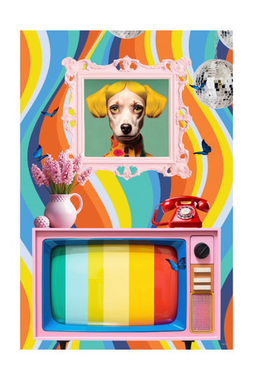 Groovy Dog Portrait | Poster - Passepartout