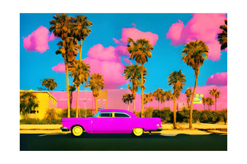 Tropical Pink Car | Poster - Passepartout