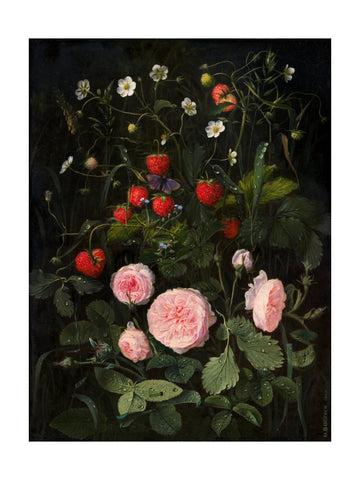 Still Life With Roses and Strawberries | Poster - Passepartout