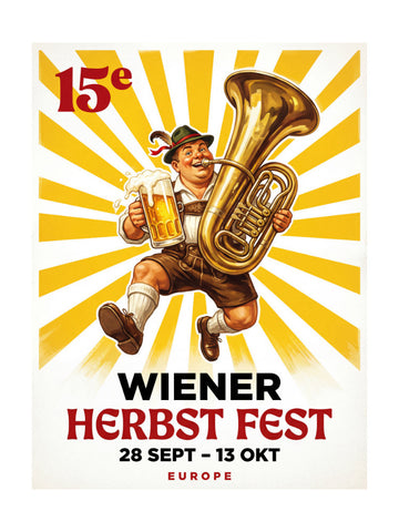 Happy Man Beer Tuba | Poster - Passepartout