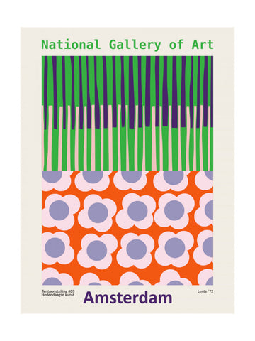 Retro Floral Stripes | Poster - Passepartout