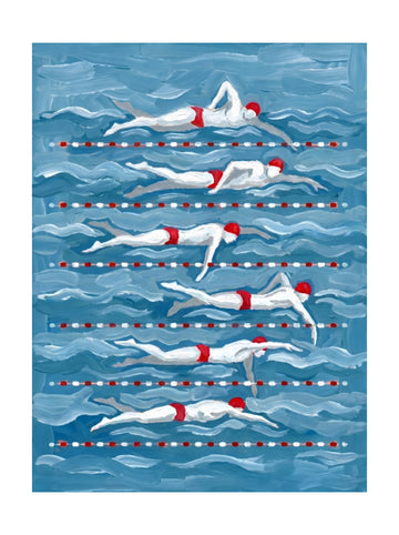 Swimmers In Motion | Poster - Passepartout