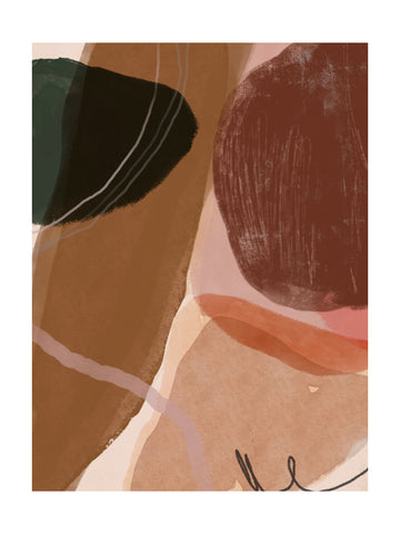 Muted Organic Shapes | Poster - Passepartout
