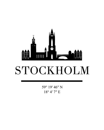Stockholm City Silhouette | Poster - Passepartout