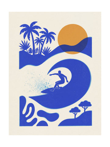 Surfer on Tropical Wave | Poster - Passepartout