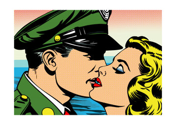 Pop Art Soldier Kiss | Poster - Passepartout