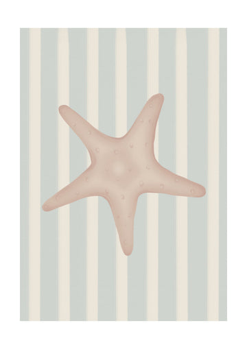 Coastal Starfish Stripes | Poster - Passepartout
