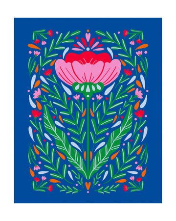 Vibrant Folk Flower | Poster - Passepartout
